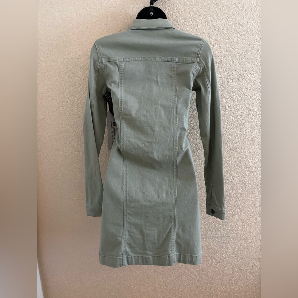 Celebrity Pink Green denim dress with Tailored Fit - Picture 2 of 3